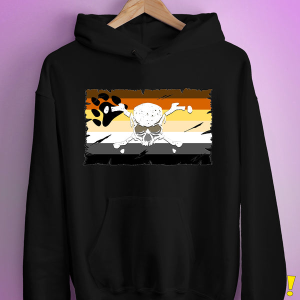 Bear Pride Pirate Flag Hoodie - Black